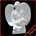 Teaching Winged Mother Marble Statue, Indoor Decorative Angel Statue YL-R426